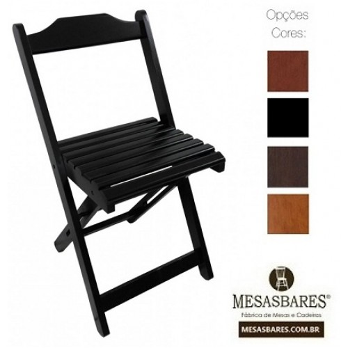 Conjunto Dobrável Mesa 120x70 com 4 Cadeiras de Madeira - Cod: 763